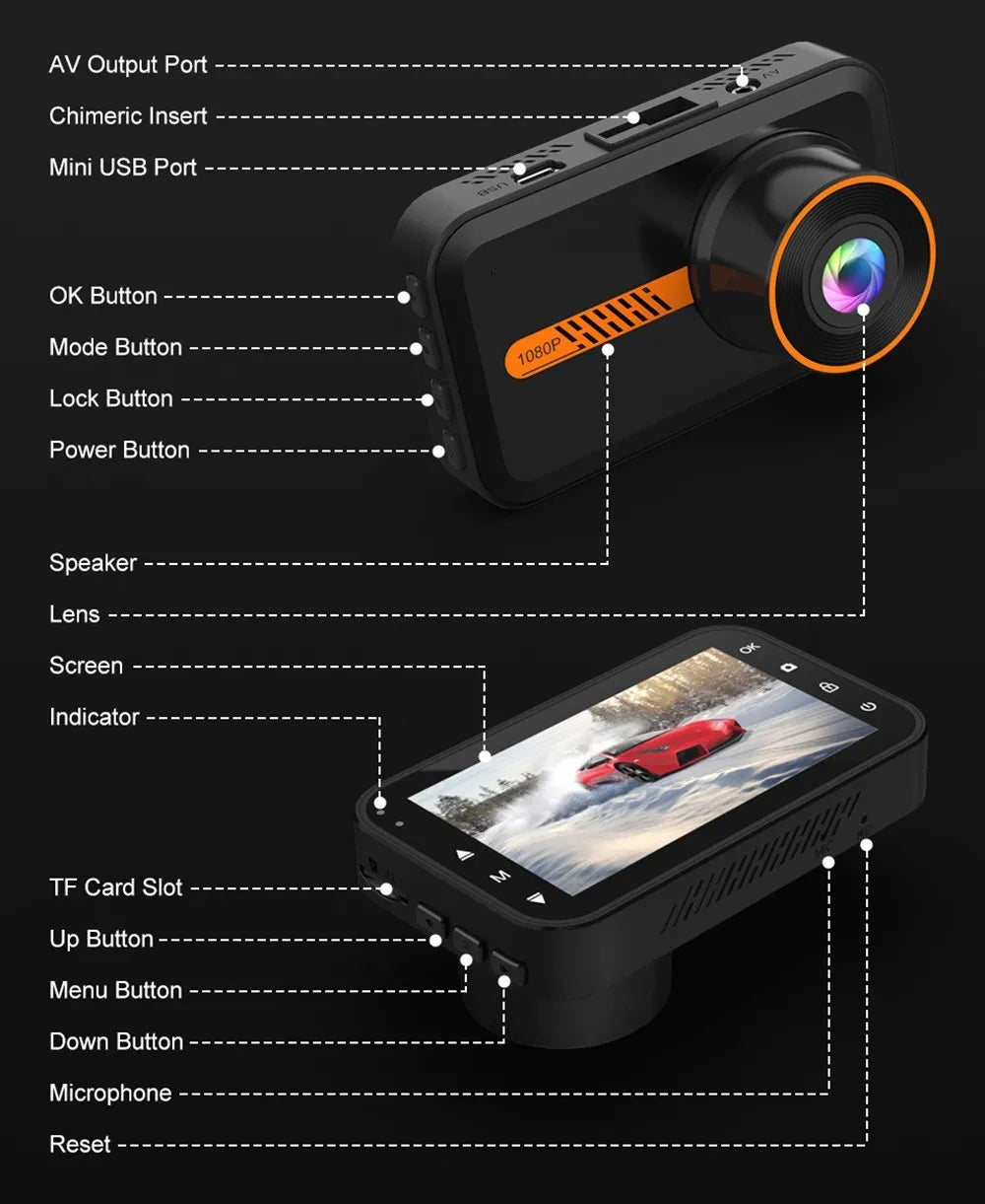 Dashcam FHD accesorios incluidos